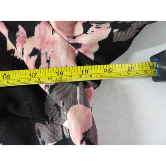 Jax Black Label Dress Sz 14 Midi Cold Shoulder Floral Black Zip Back Sheath - Picture 10 of 11